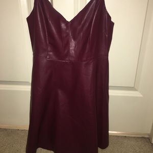 Forever 21 maroon leather dress small
